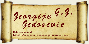 Georgije Gedošević vizit kartica